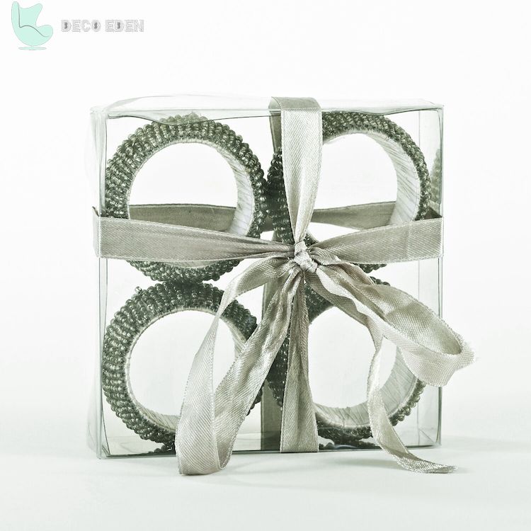 silver 4 piece napkin ring set final Cómo Elegir Soportes