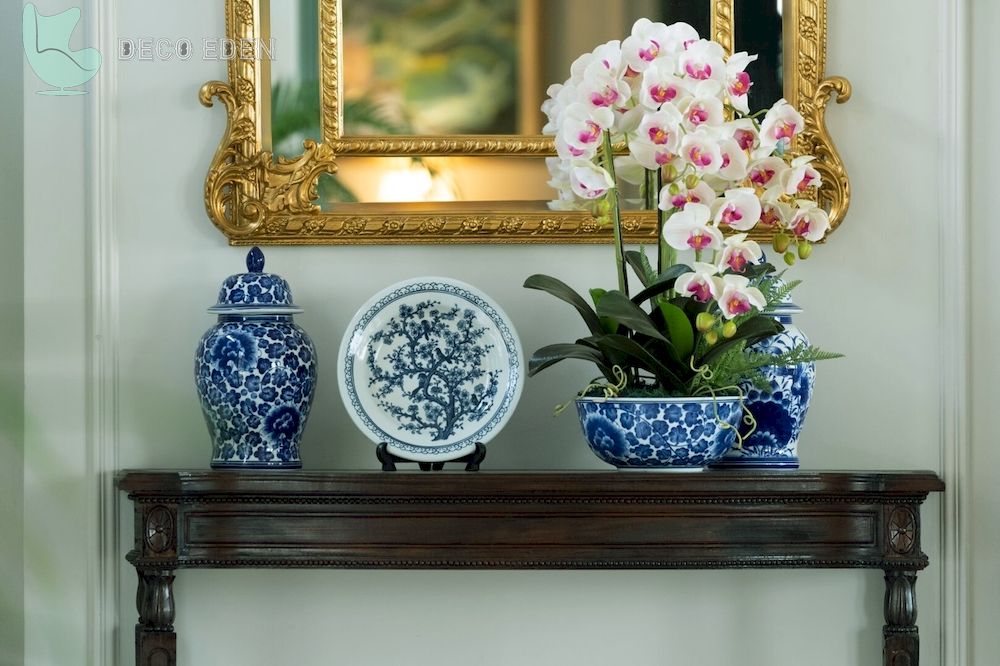 Colección de porcelana pintura azul