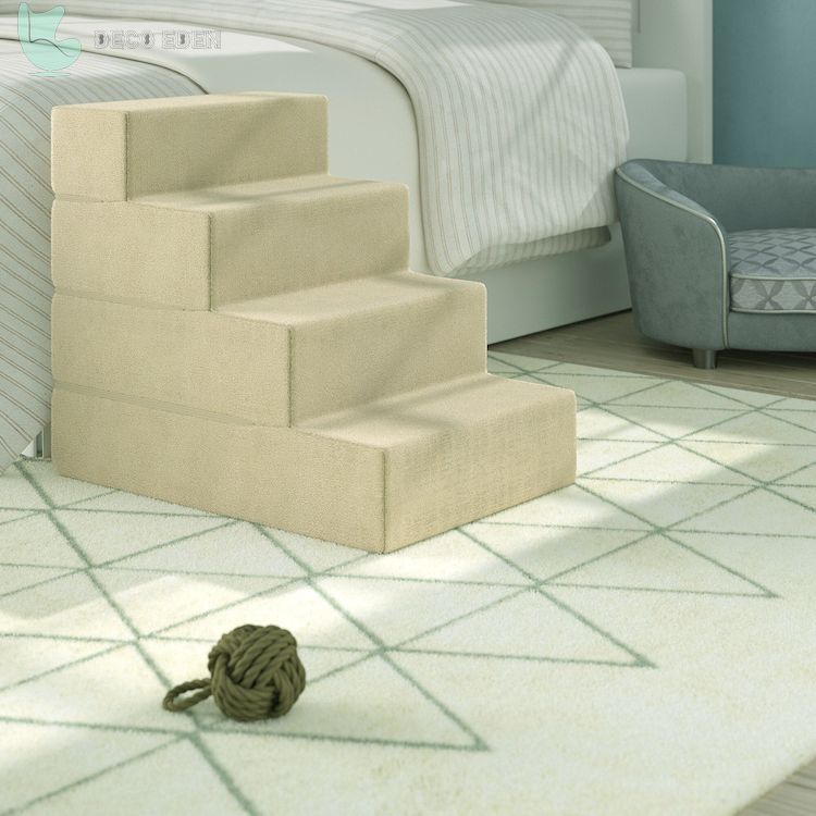 brown 4 step fabric pet stair final Rampa para Perros