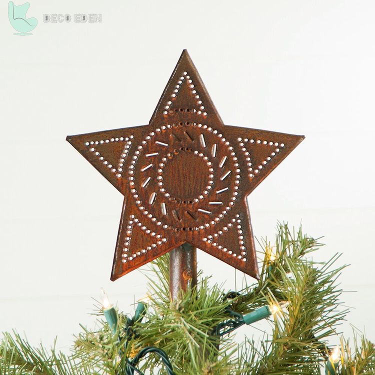 brown wooden star tree topper final