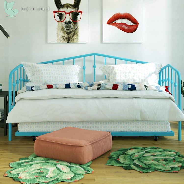 Bushwick Twin Daybed con nido en azul marino