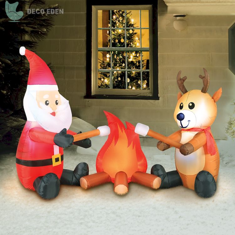 Inflable Campfire Santa y Reno