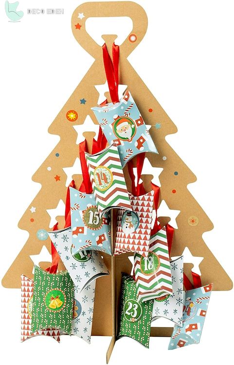 Árbol de Calendario de Adviento de Navidad con Mini Cajas de Regalo