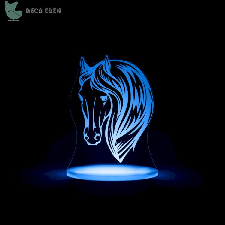 clear plastic horse led table night light final