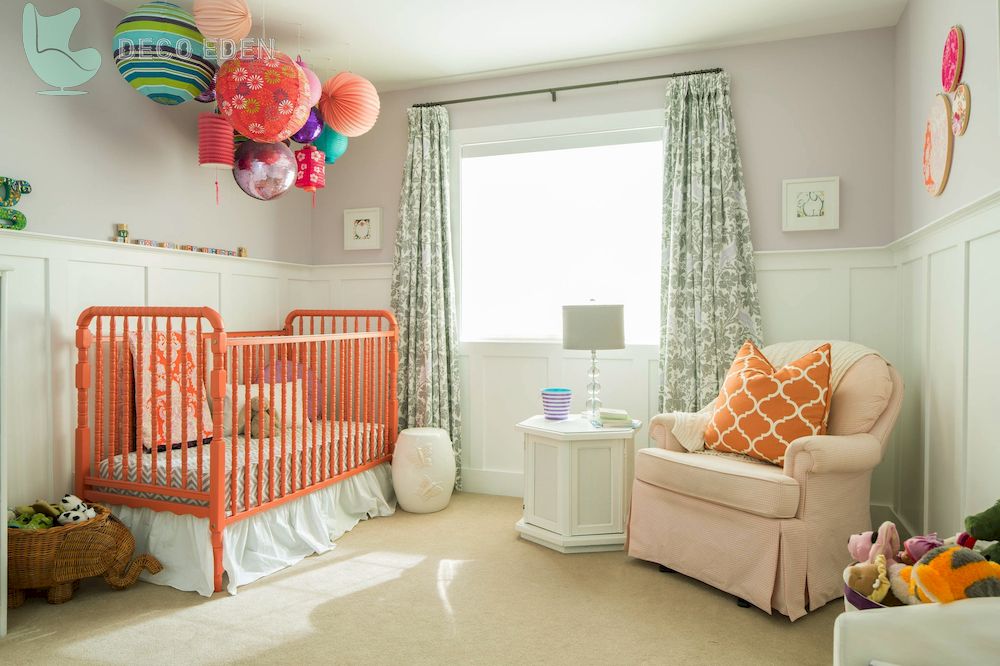 coral and pink baby room design final