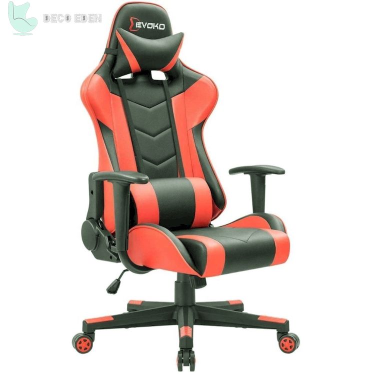 Silla ergonómica para juegos Devoko en rojo y negro