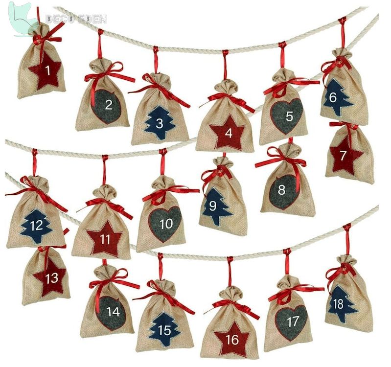 festive garland of mini burlap bags calendar final