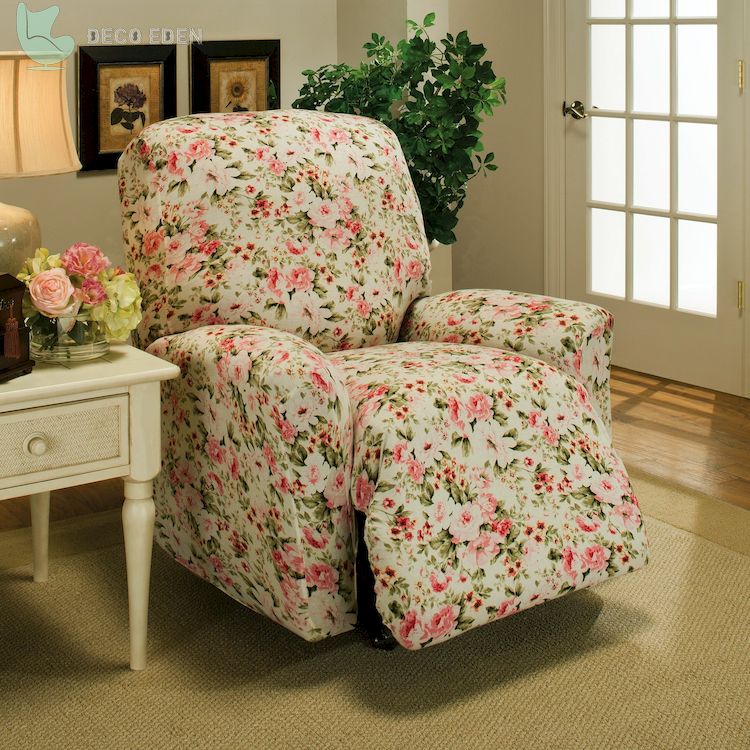 Funda para sillón reclinable con cojín floral rosa