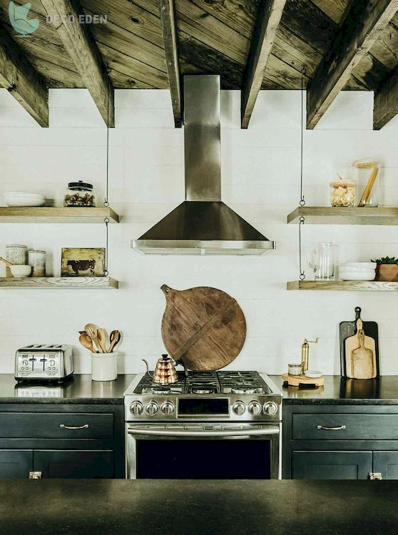 french country kitchen idea with dark countertop final