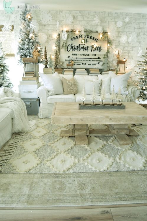 glam christmas living room design in white final