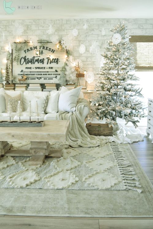 glam living room white christmas design 1 final