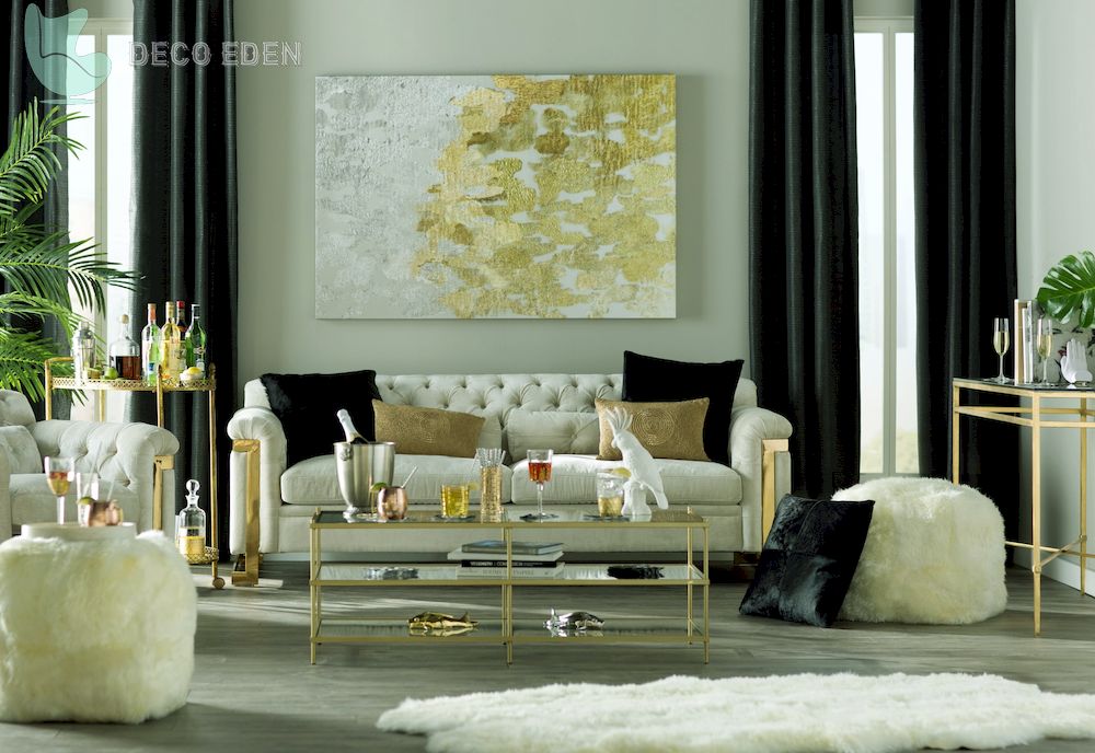 gold and black living room design final