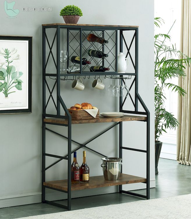 HOMYSHOPY Wine Bakers Rack Mesa