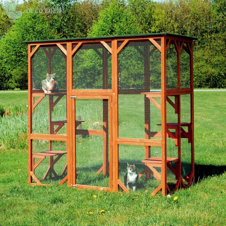 large outdoor cat enclosure with door final Recintos para Gatos al aire libre