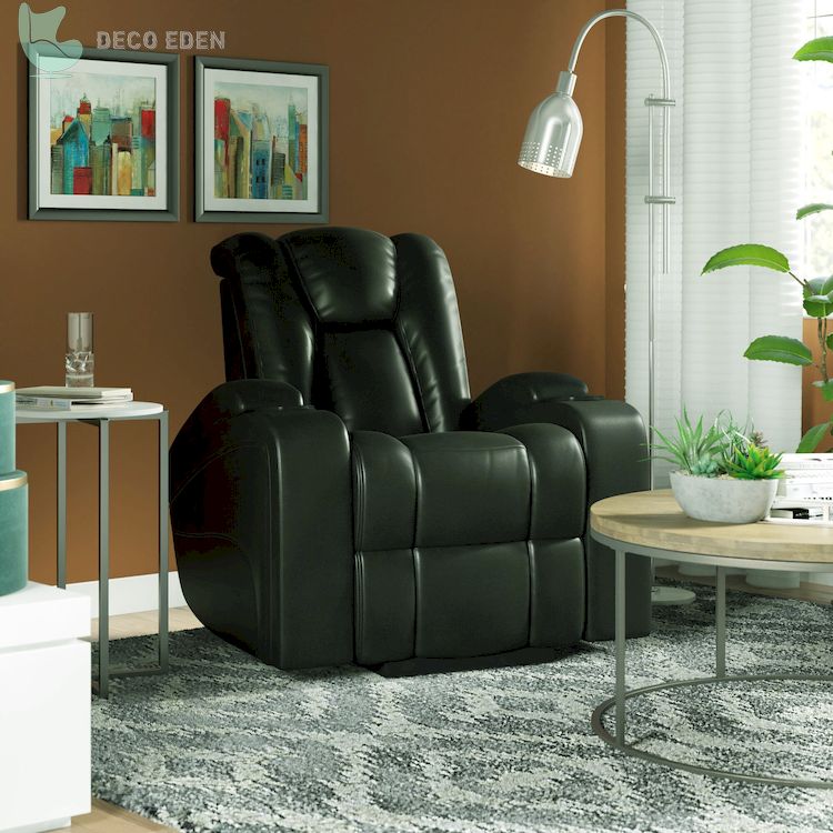 Sillón reclinable de cuero Power Wall Hugger