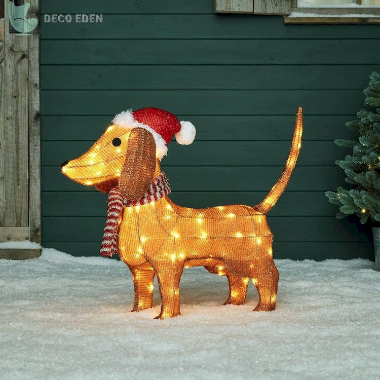 lighted dachshund christmas display final