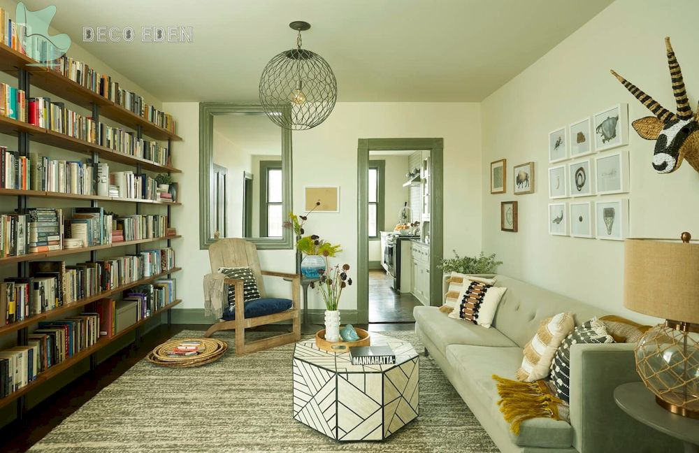 Habitación boho moderna con iluminación ecléctica