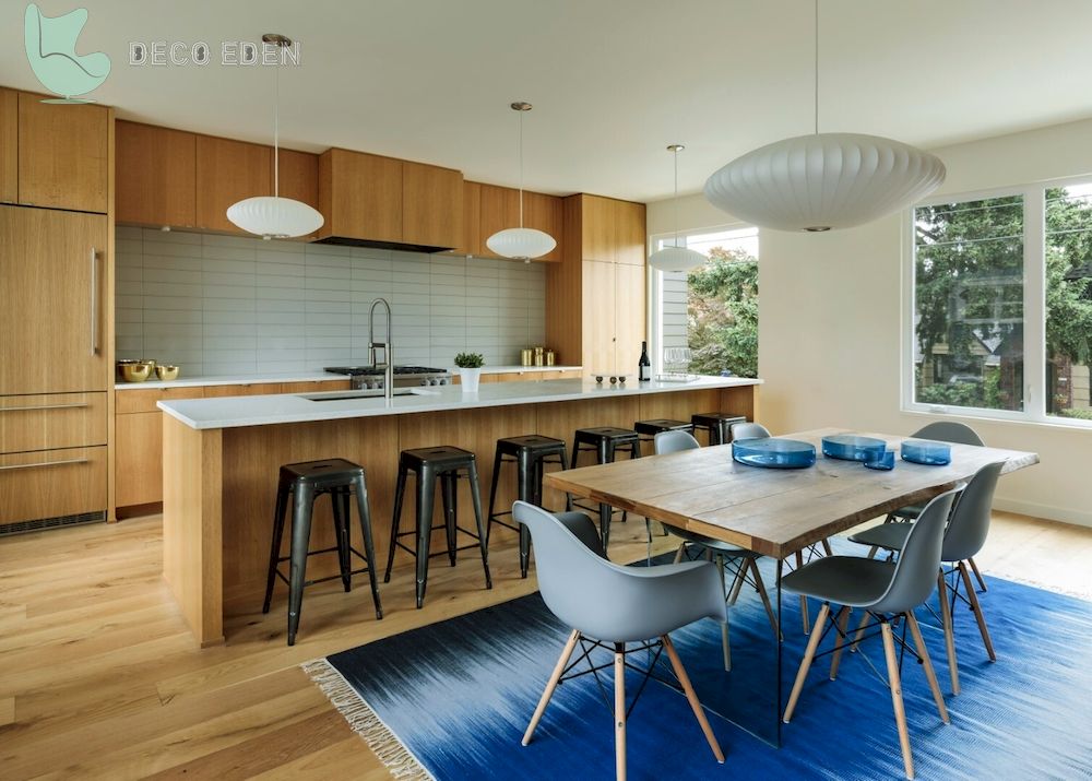 Cocina moderna con detalles en azul