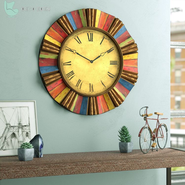 Reloj de pared multicolor