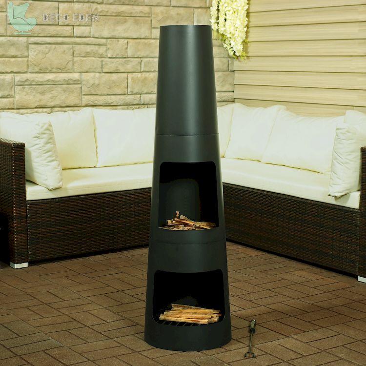 Chimenea de leña de acero para exteriores