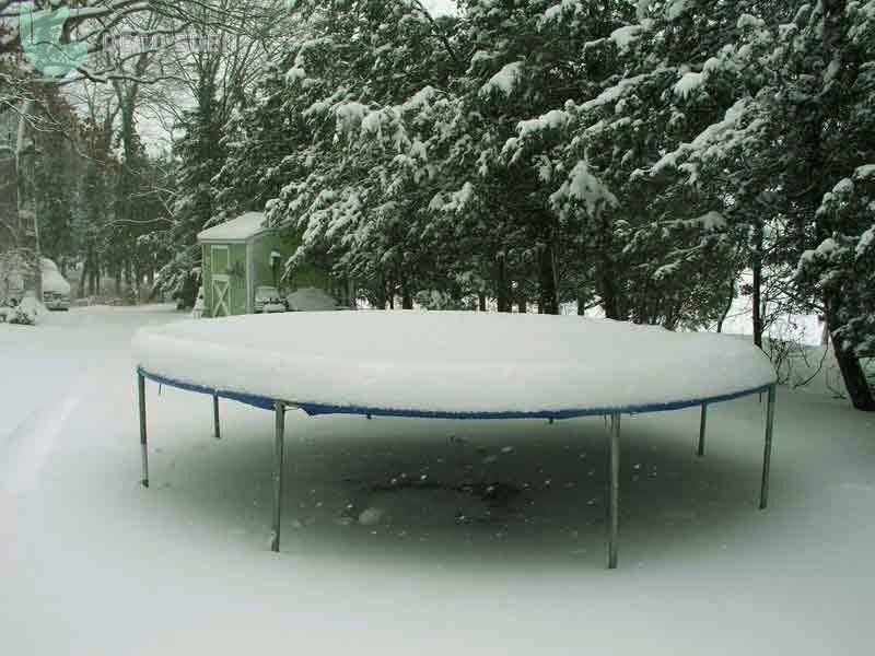 outside trampoline in winter covered by snow final