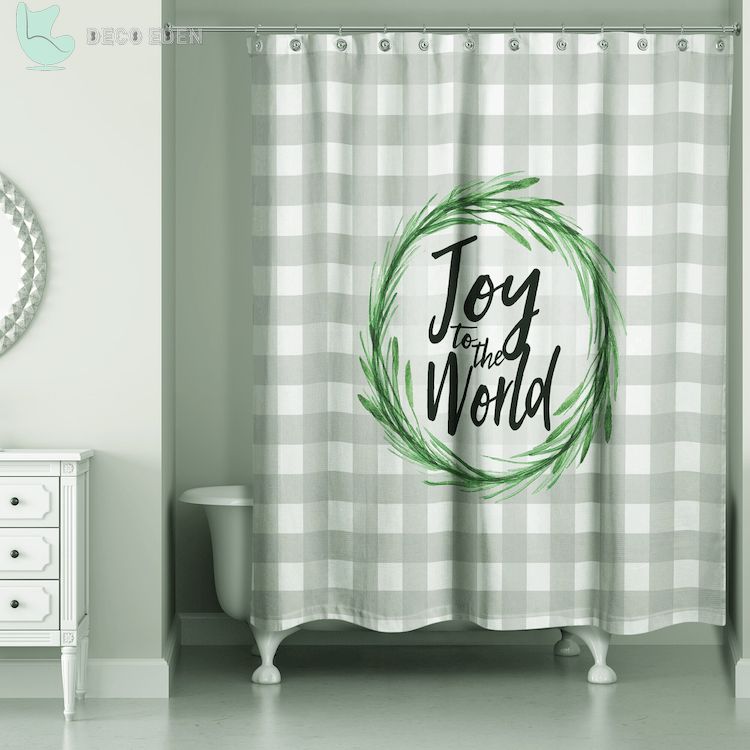 retha joy to the world buffalo check shower curtain final