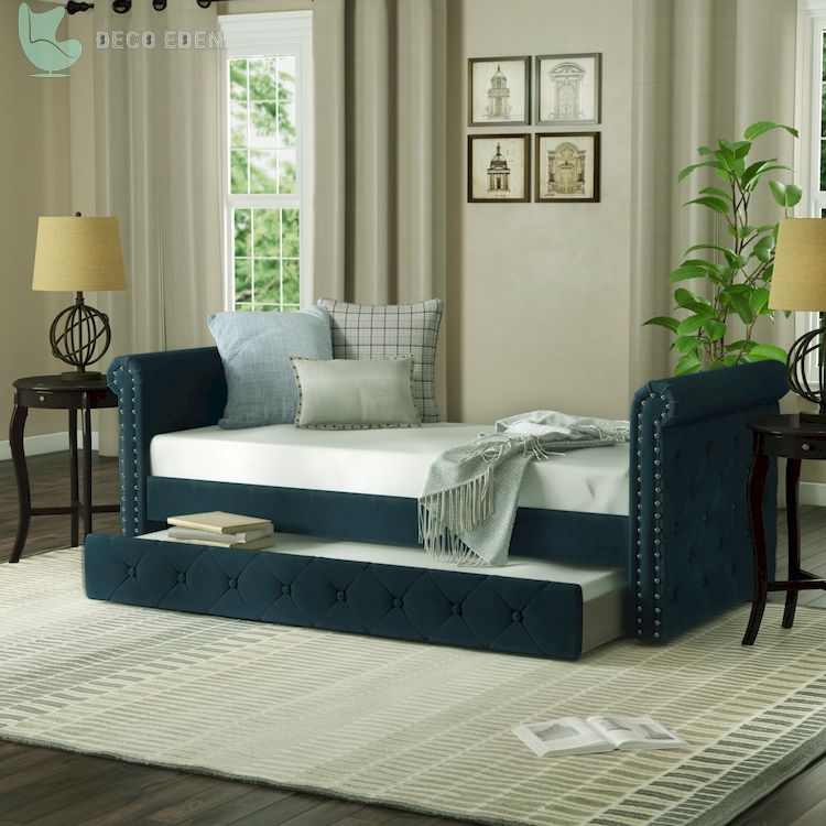 Seddon Twin Daybed con nido en azul oscuro