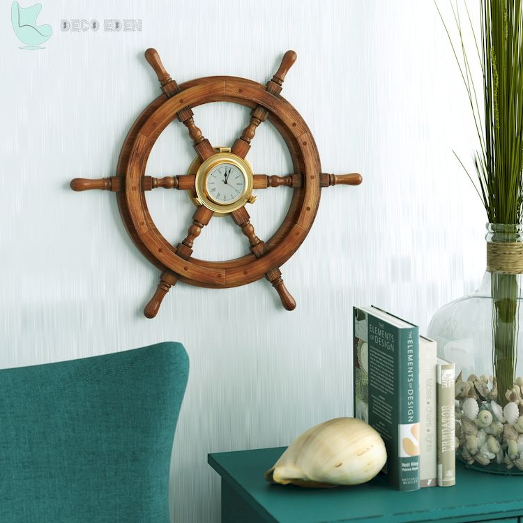 Reloj de pared con rueda de barco