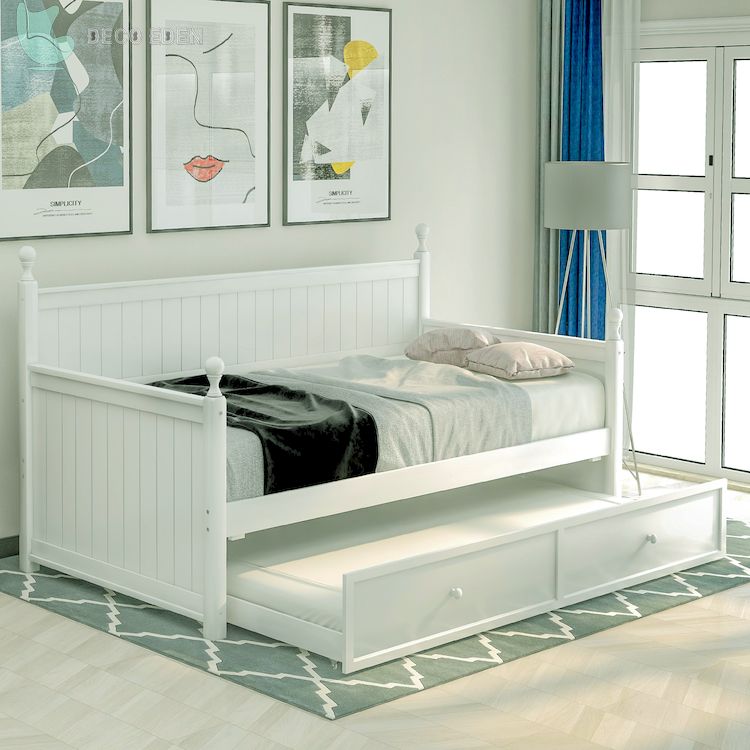 Singita Twin Sofá cama de madera maciza con nido