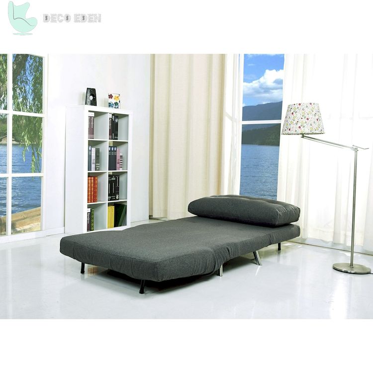 Sillón cama con colchón de resortes en gris