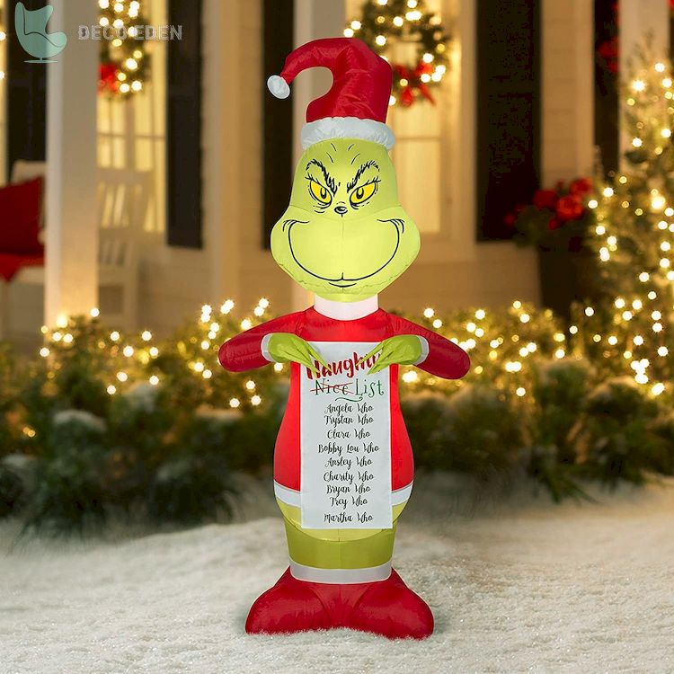 El Grinch Inflable Naughty List Christmas Holiday Lawn Decor