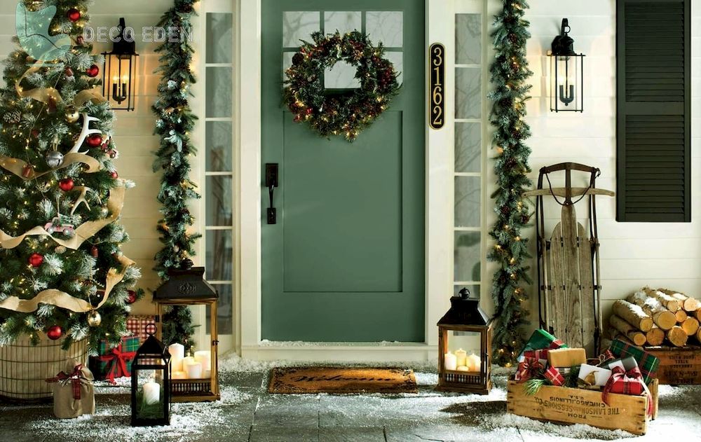 traditional outdoor design with fir garland final