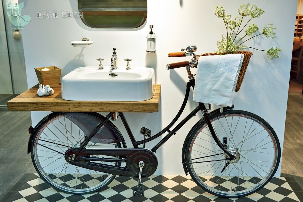 Bicicleta retro lavabo